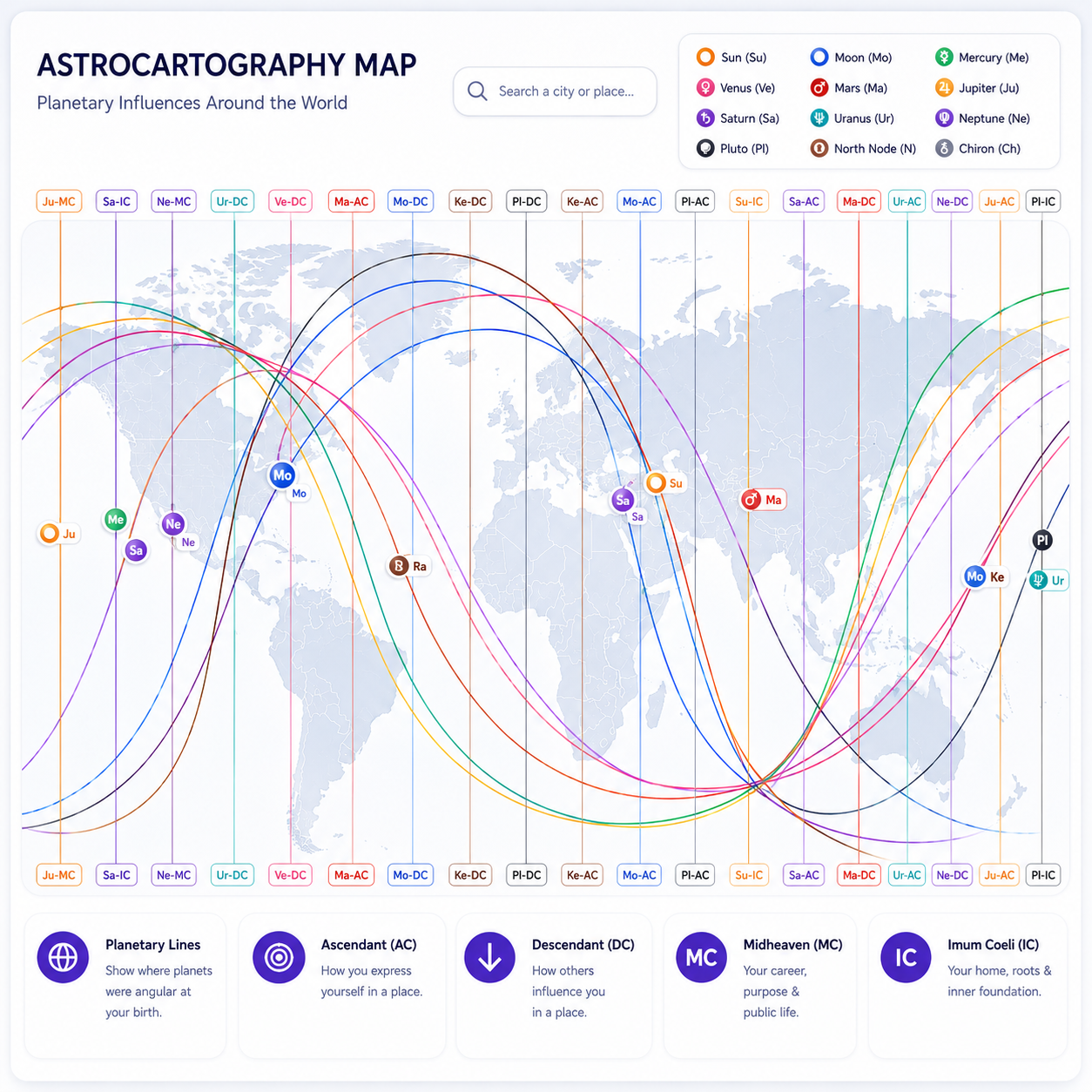 Astrocartography map